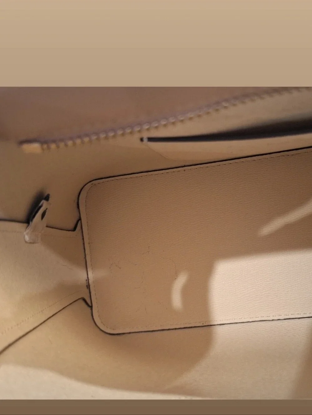 Kate Spade Beige Leather Satchel EUC